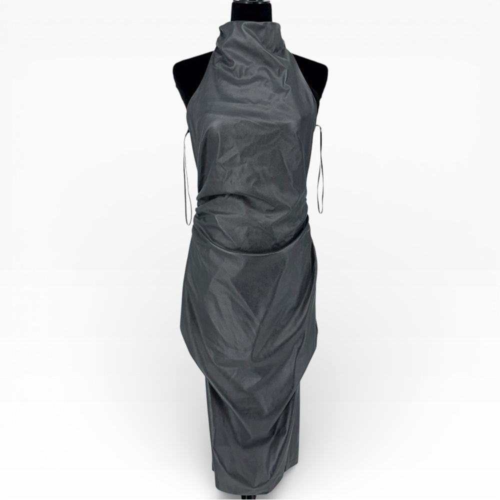 Maeve by Anthropologie Faux Leather Halter Dress Women's Size M